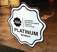 Authentic Design Alliance Platinum member showroom decal