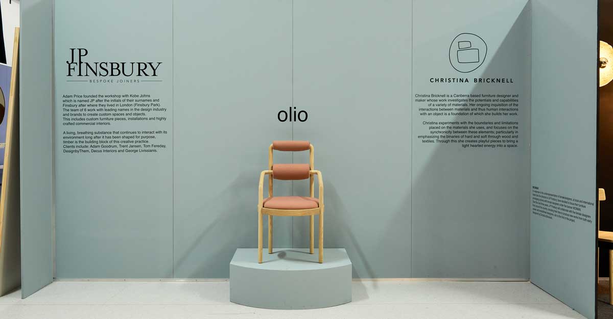 OLIO by Christina Bricknell in collaboration with JP finsbury Bespoke Joinrs