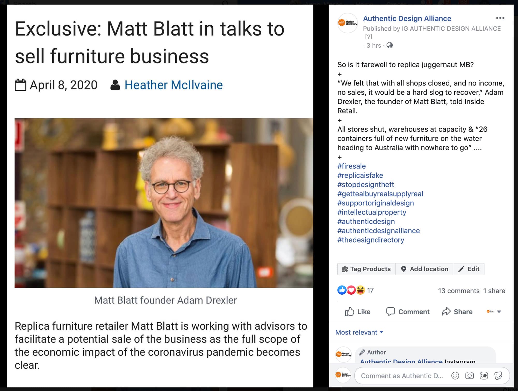 Inside Retail report of Matt Blatt sale