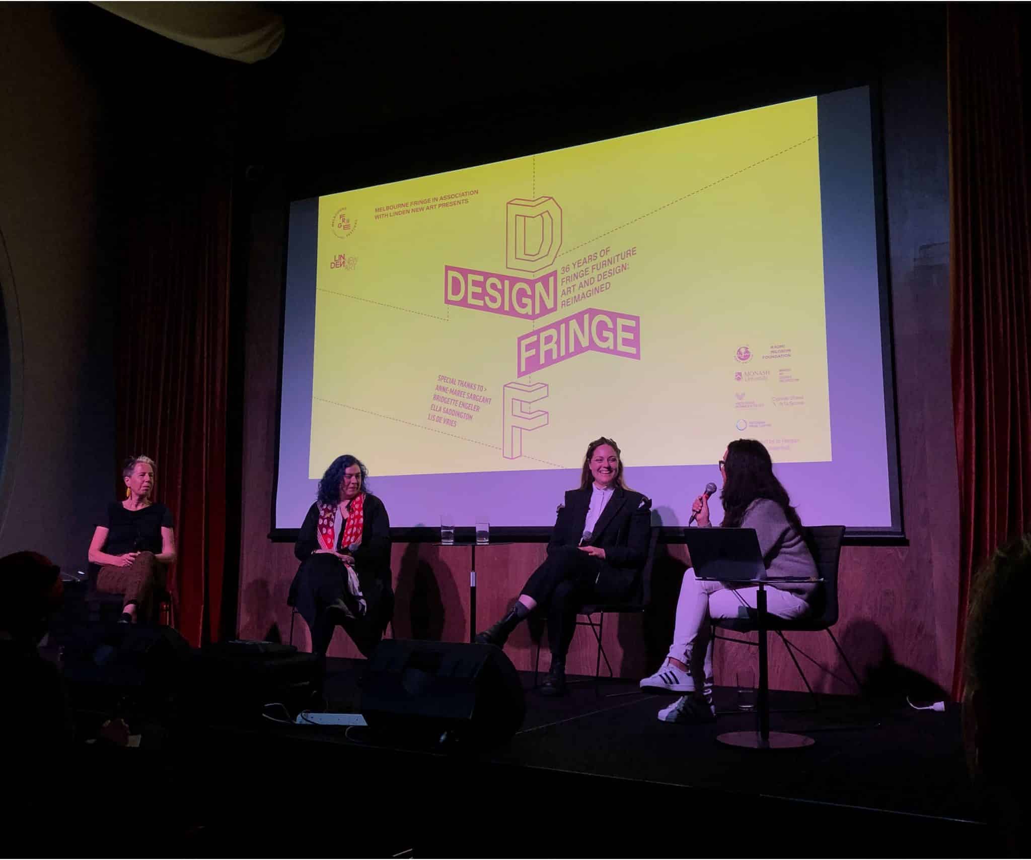 Design Fringe keynote panel at the Victorian Pride Centre October 7, AMS, Ella Saddington, Bridgitte Engeler & Lis de Vries