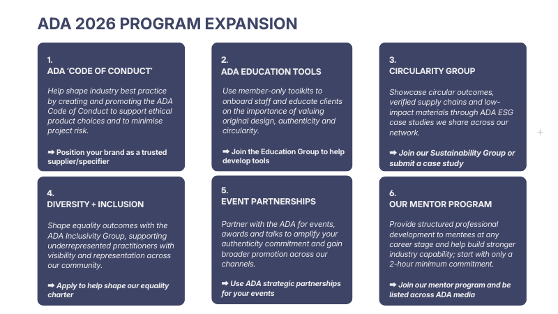 Authentic Design Alliances Expands its program in 2026 in the biggest relaunch in it's 16- year history