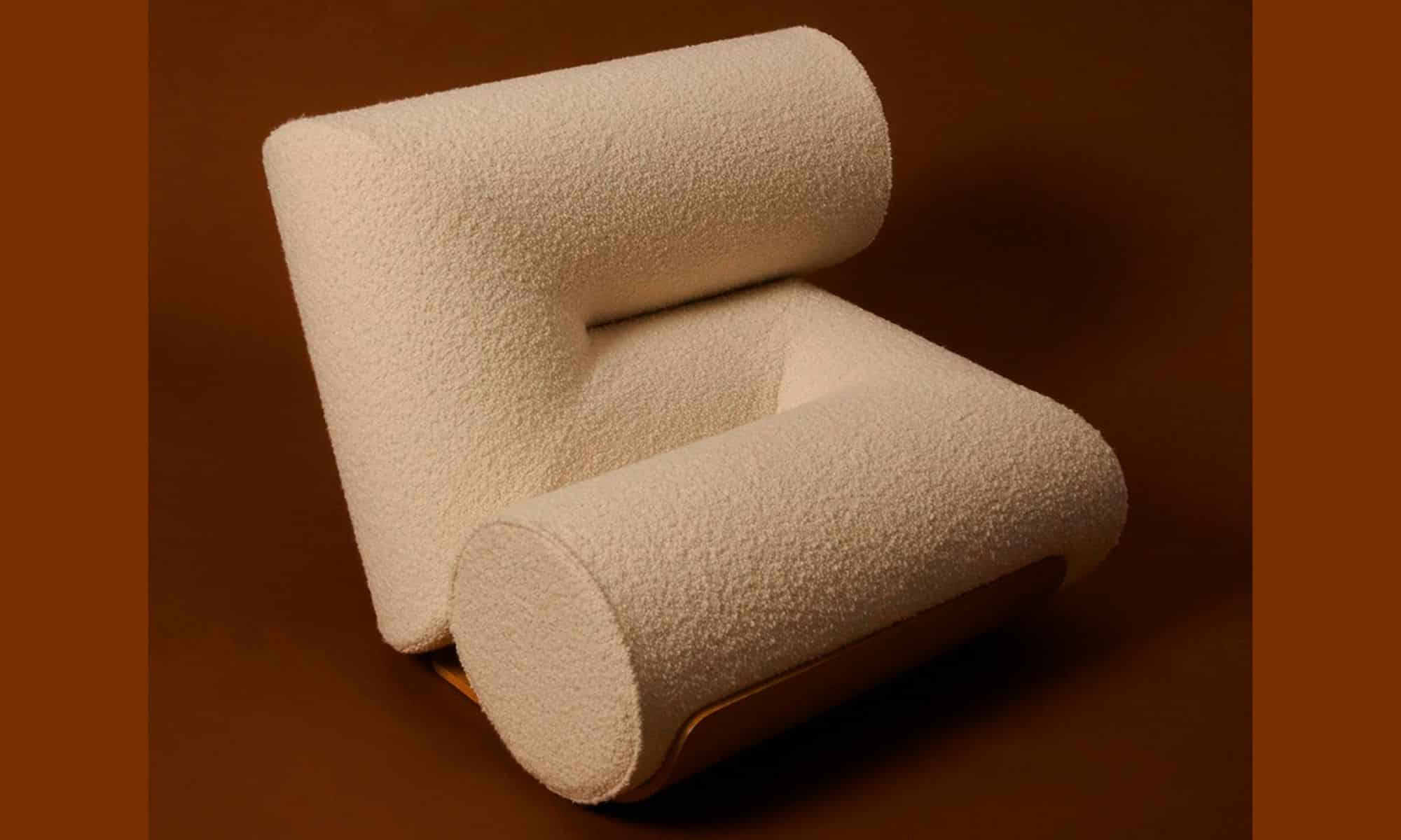 Asymetrical geometric upholstered chair by NAE: FIVE Chair.